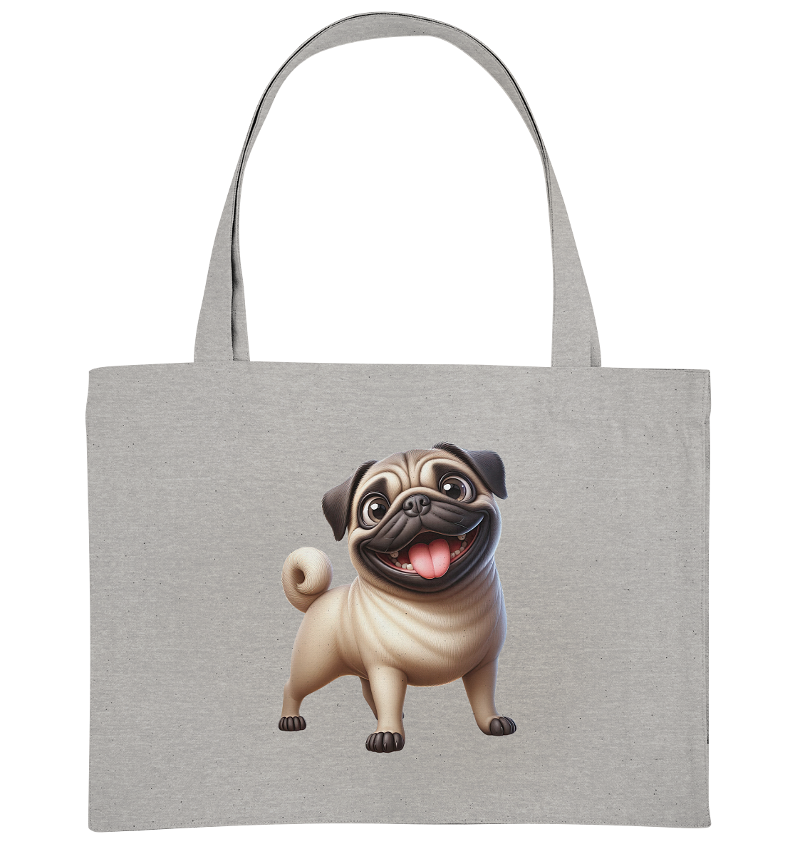 Mops Cartoon - personalisierbar - Organic Shopping-Bag