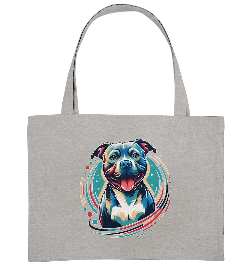 Happy Pittbull / Staffy PopArt - Organic Shopping-Bag