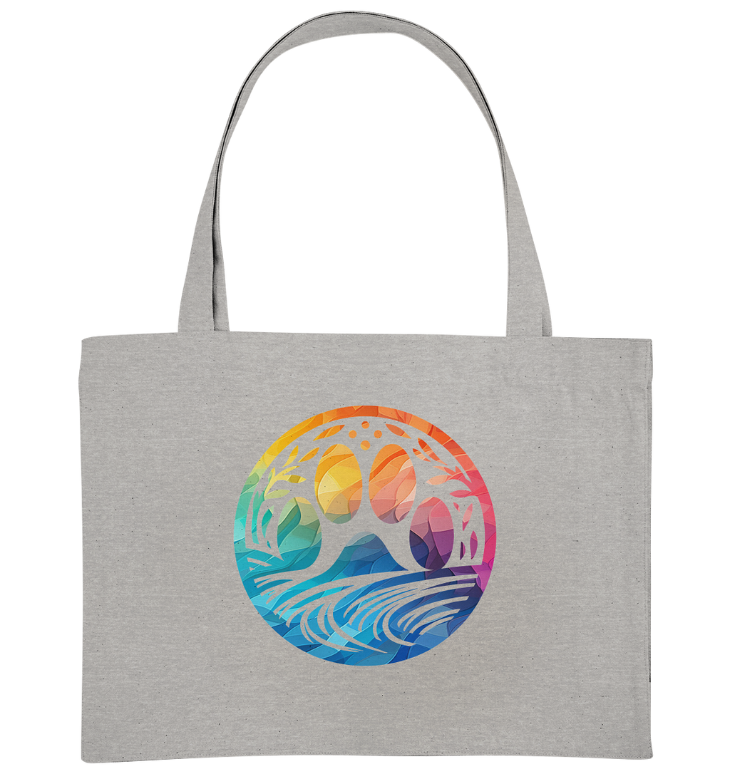Modern Design Pfote mit regenbogenartigen Farbverlauf  - Organic Shopping-Bag