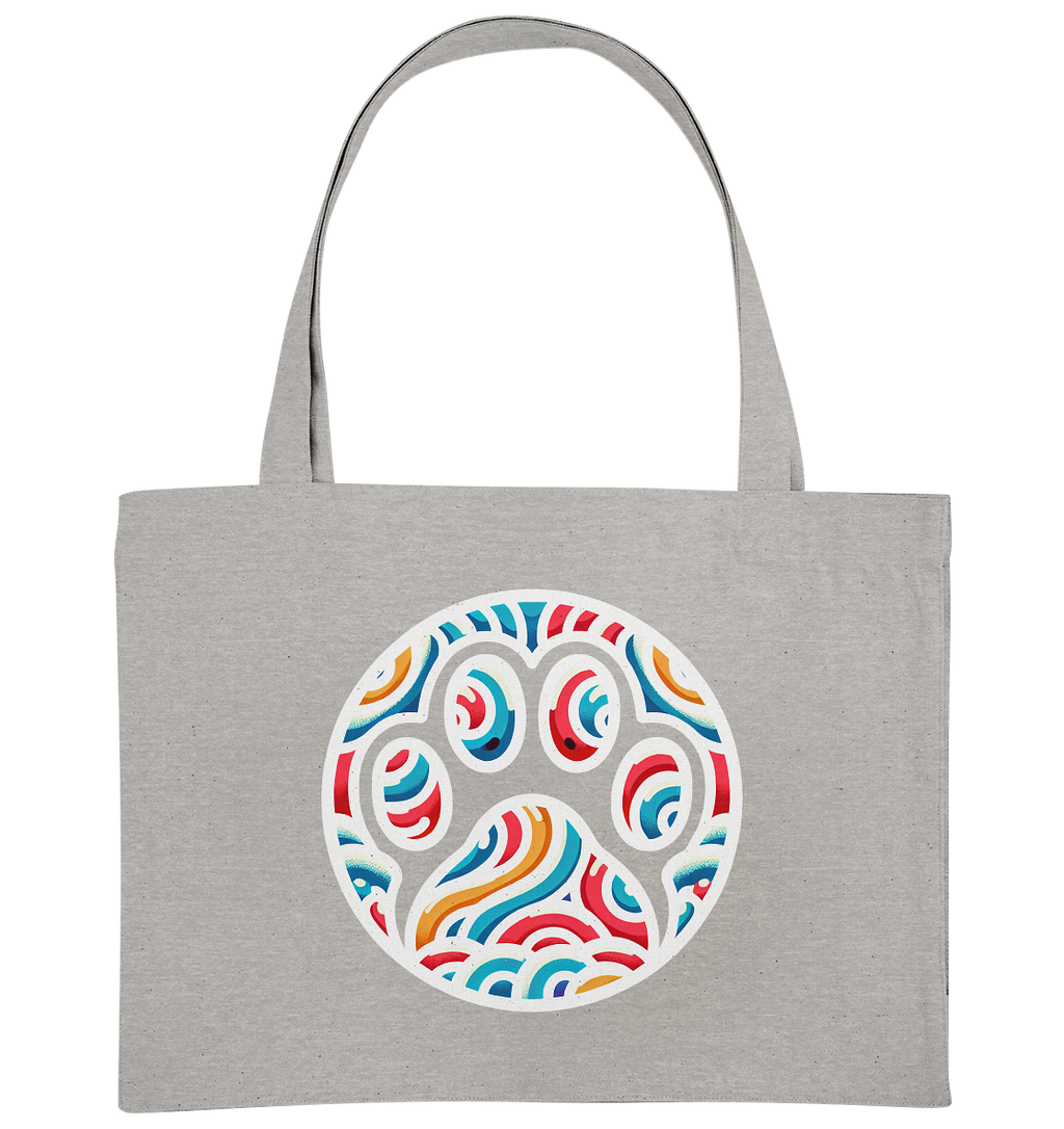 Pfote Pop  Kunst farbenfroh 90er Style  - Organic Shopping-Bag
