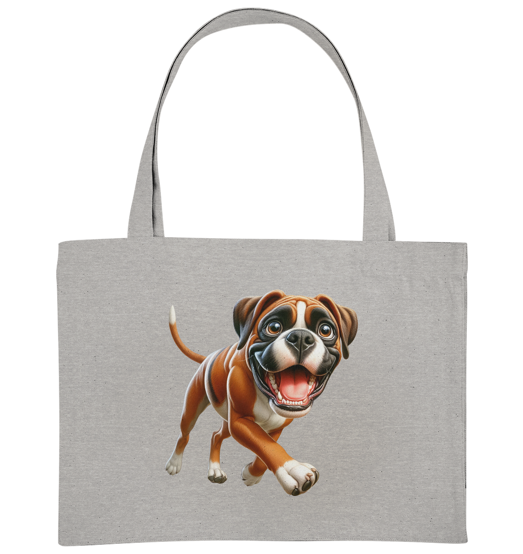 Boxer Cartoon Hund personalisierbar - Organic Shopping-Bag