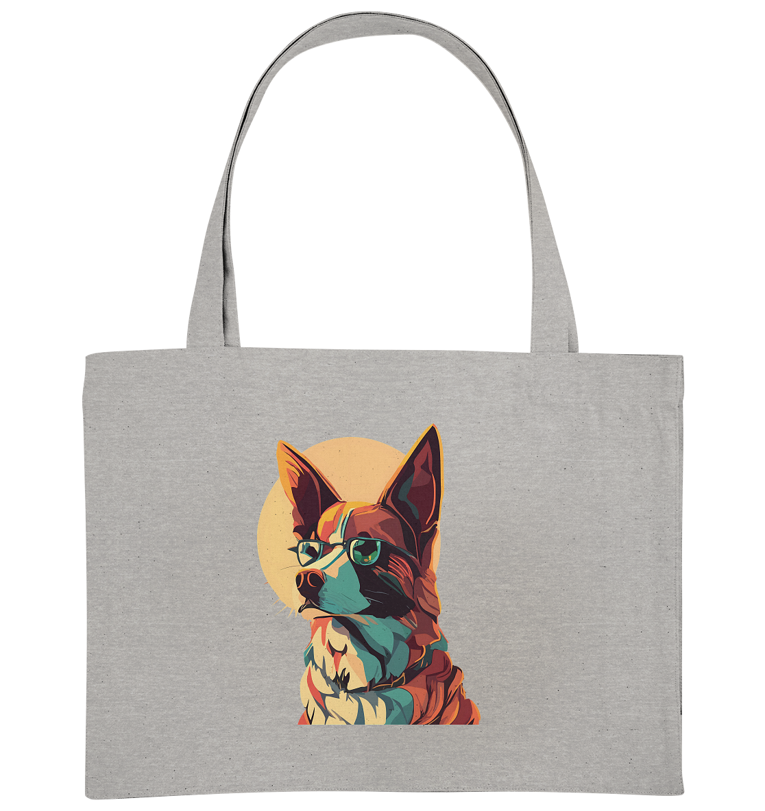 Retro Pop Art Illustration Fox Terrier Hund - Organic Shopping-Bag