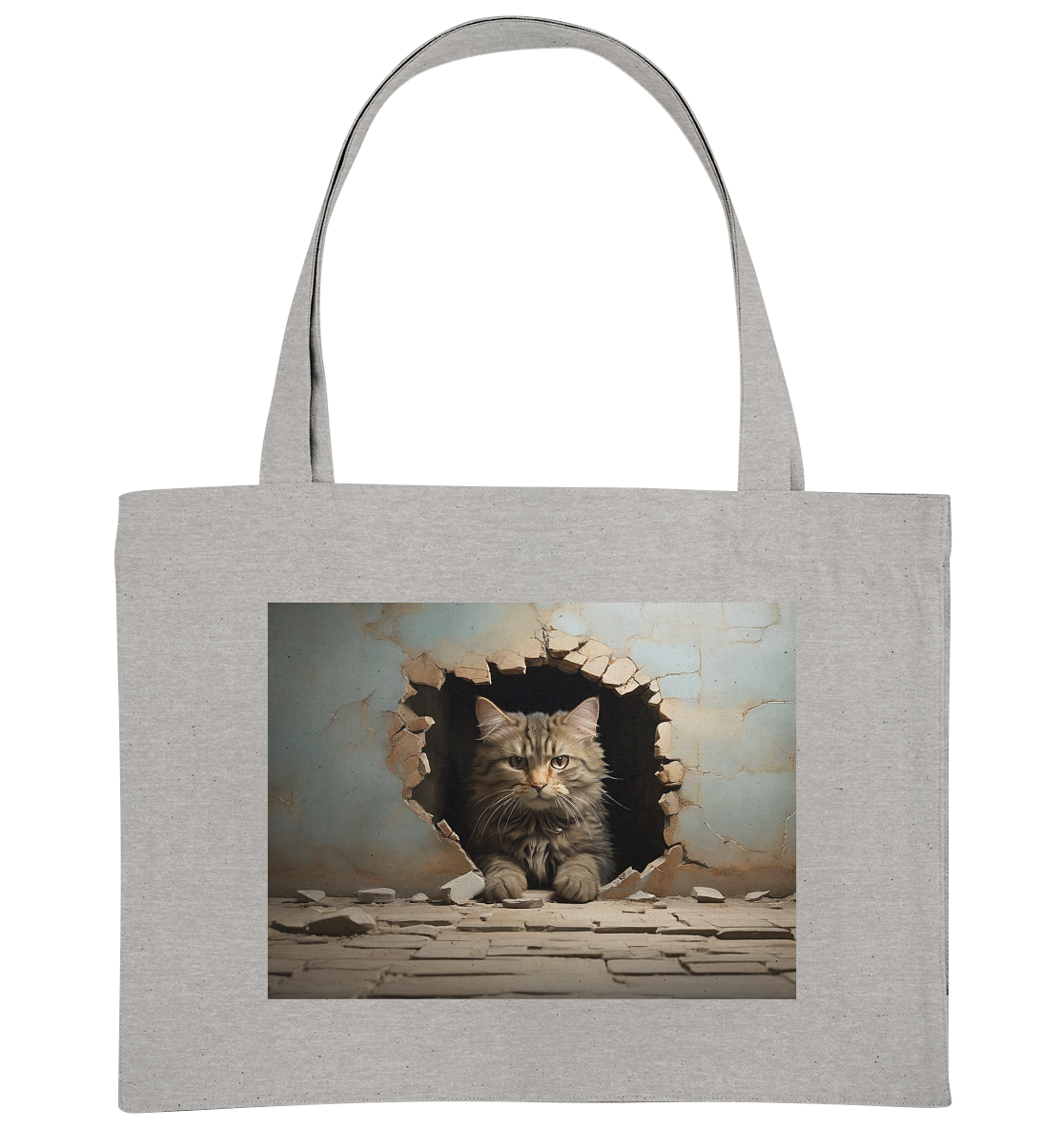 Katze durch wand - Organic Shopping-Bag
