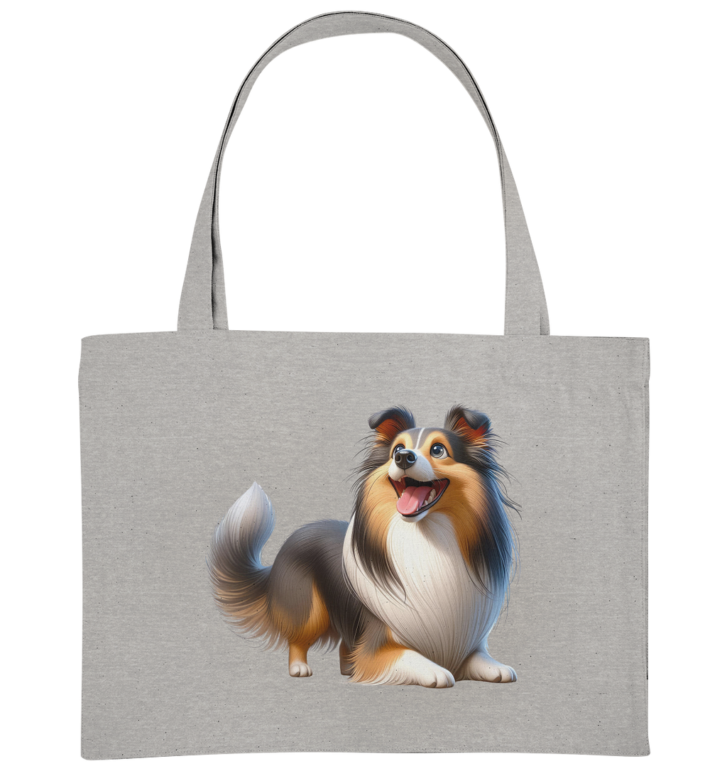 Shetland Sheepdog cartoon personalisierbar - Organic Shopping-Bag