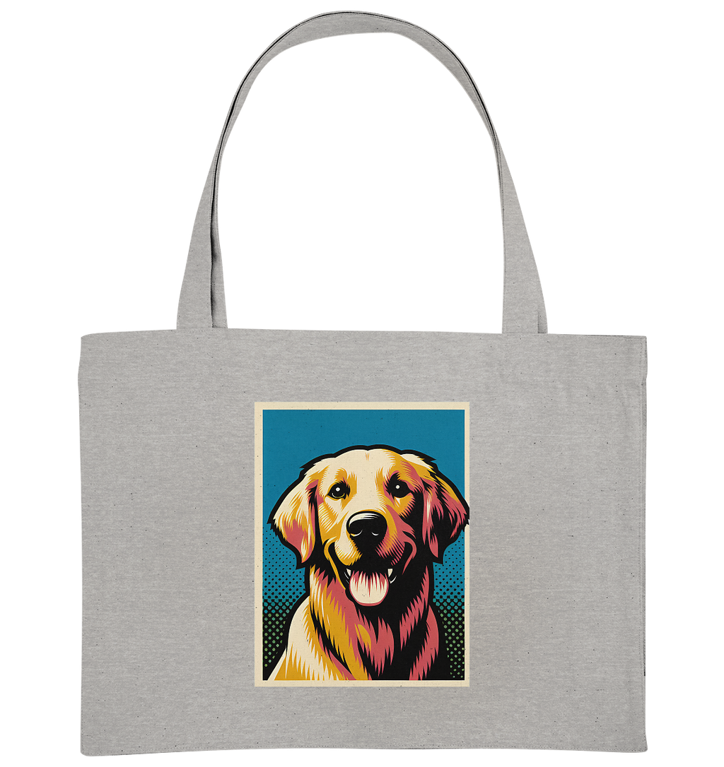 Golden Retriever Pop Art - personalisierbar - Organic Shopping-Bag