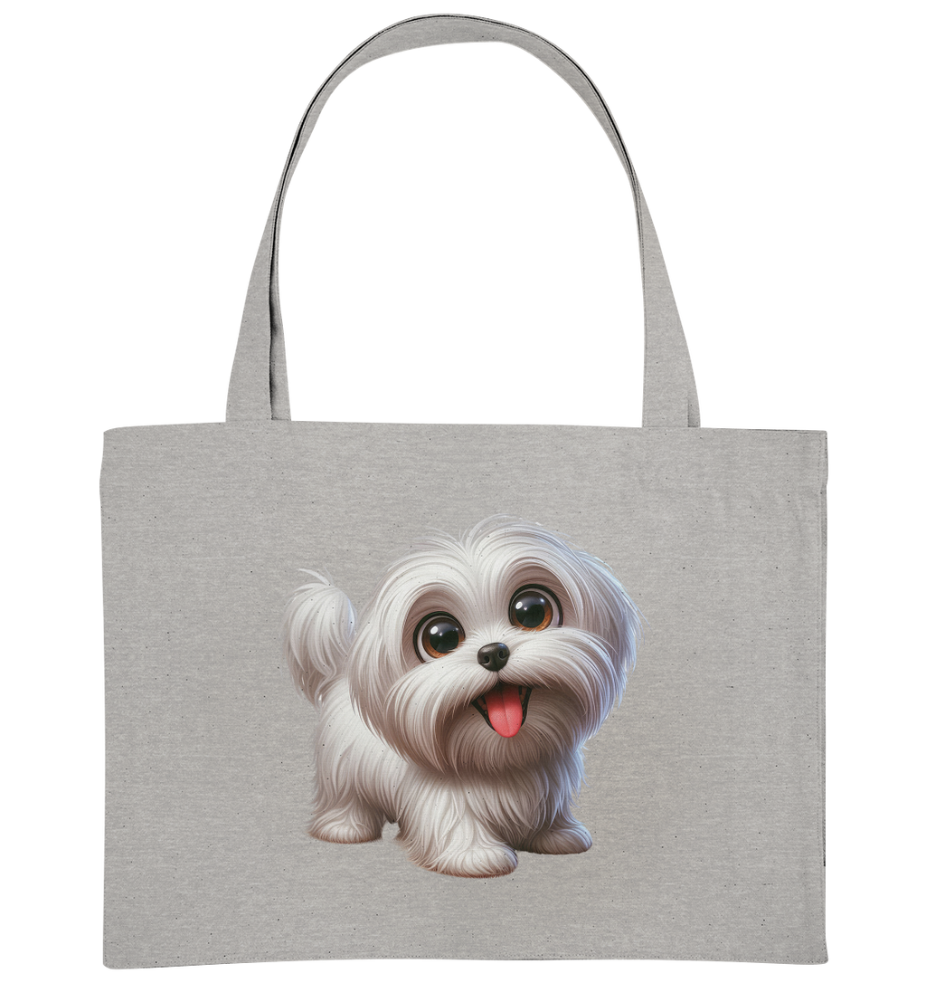 Malteser Hund Cartoon - personalisierbar - Organic Shopping-Bag