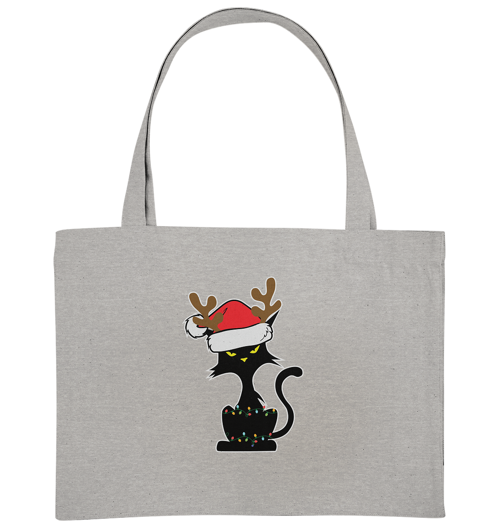 Grumpy Weihnachts Katze Cartoon - Organic Shopping-Bag