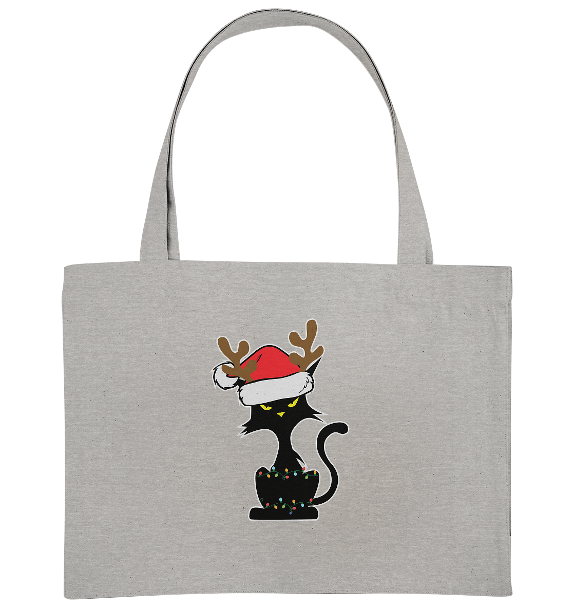 Grumpy Weihnachts Katze Cartoon - Organic Shopping-Bag