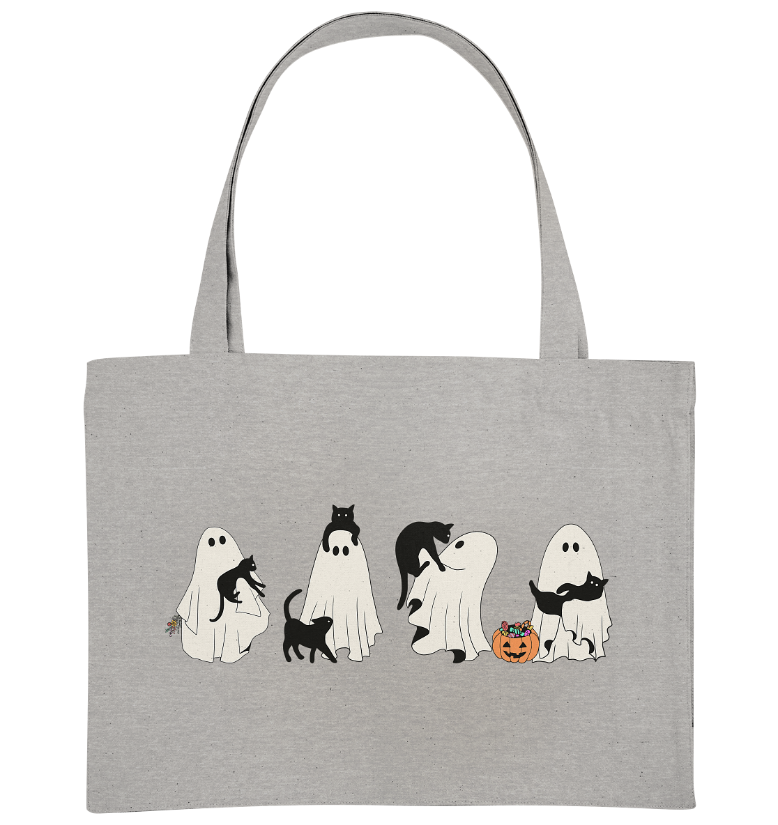 Halloween Geister mit Katzen - Organic Shopping-Bag