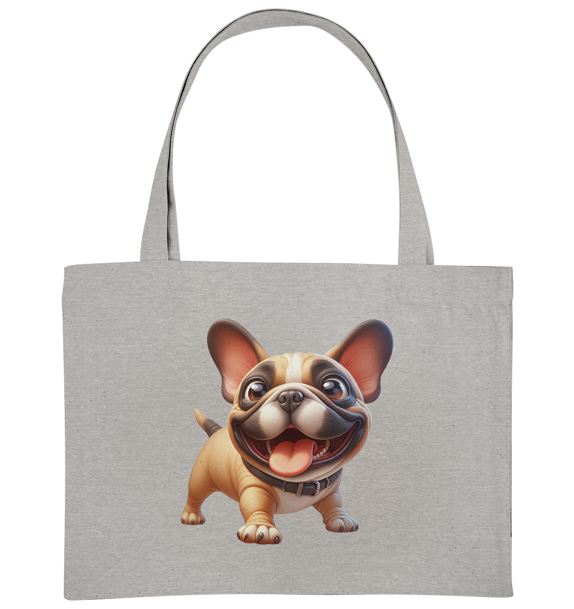 Französische Bulldogge Cartoon personalisierbar - Organic Shopping-Bag