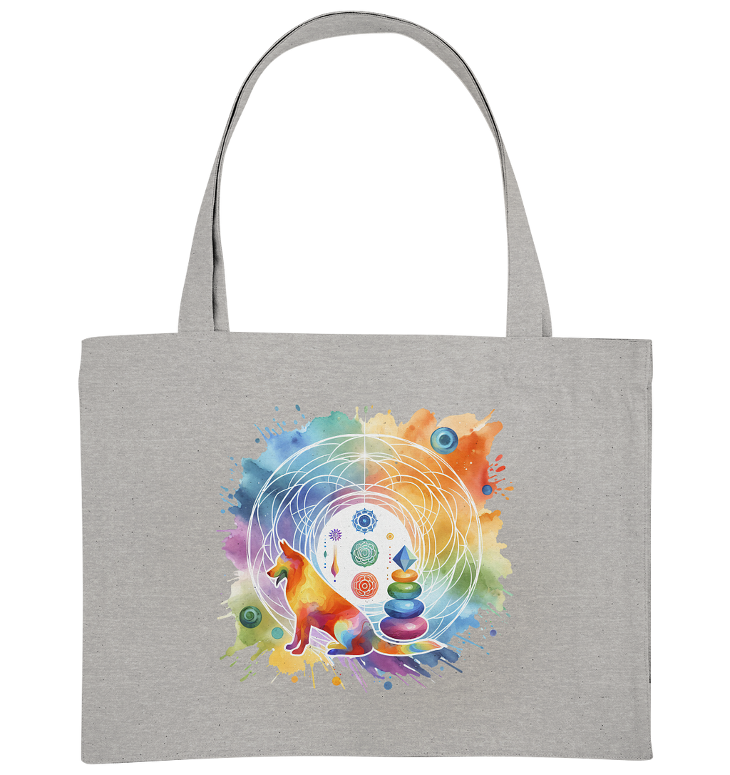 Chakra Art mit Hund Aquarell  - Organic Shopping-Bag