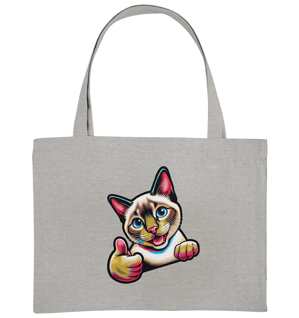 Siamkatze Pop Art - personalisierbar - Organic Shopping-Bag