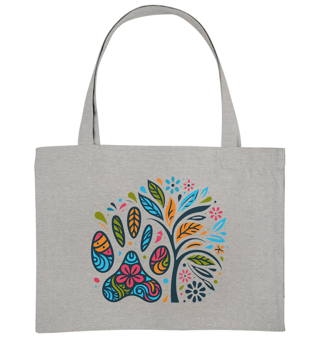 Pfote und Baum Farbenfrohes Design - Organic Shopping-Bag