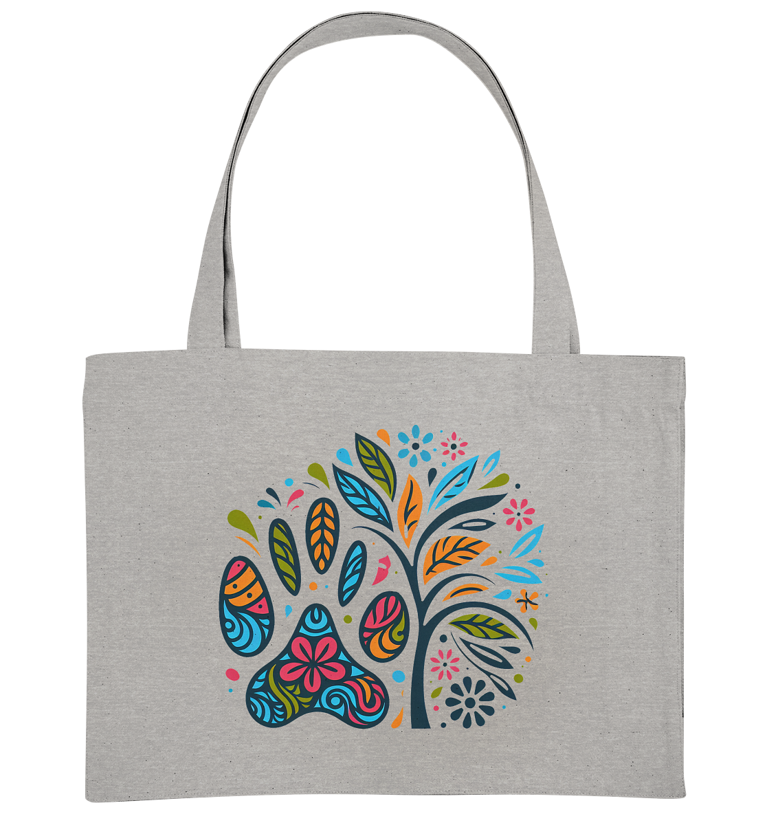 Pfote und Baum Farbenfrohes Design - Organic Shopping-Bag