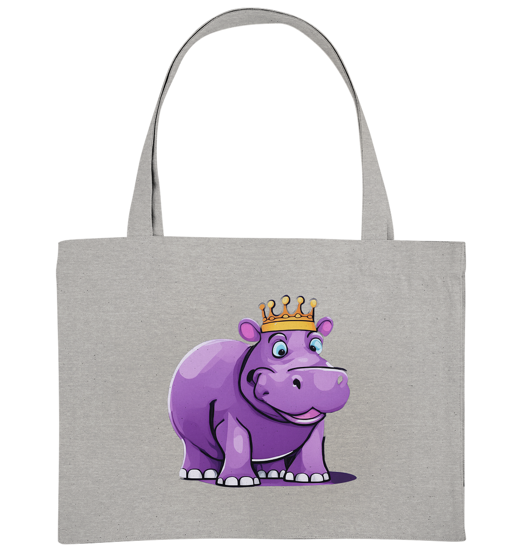 Hippo Queen Cute - personalisierbar - Organic Shopping-Bag