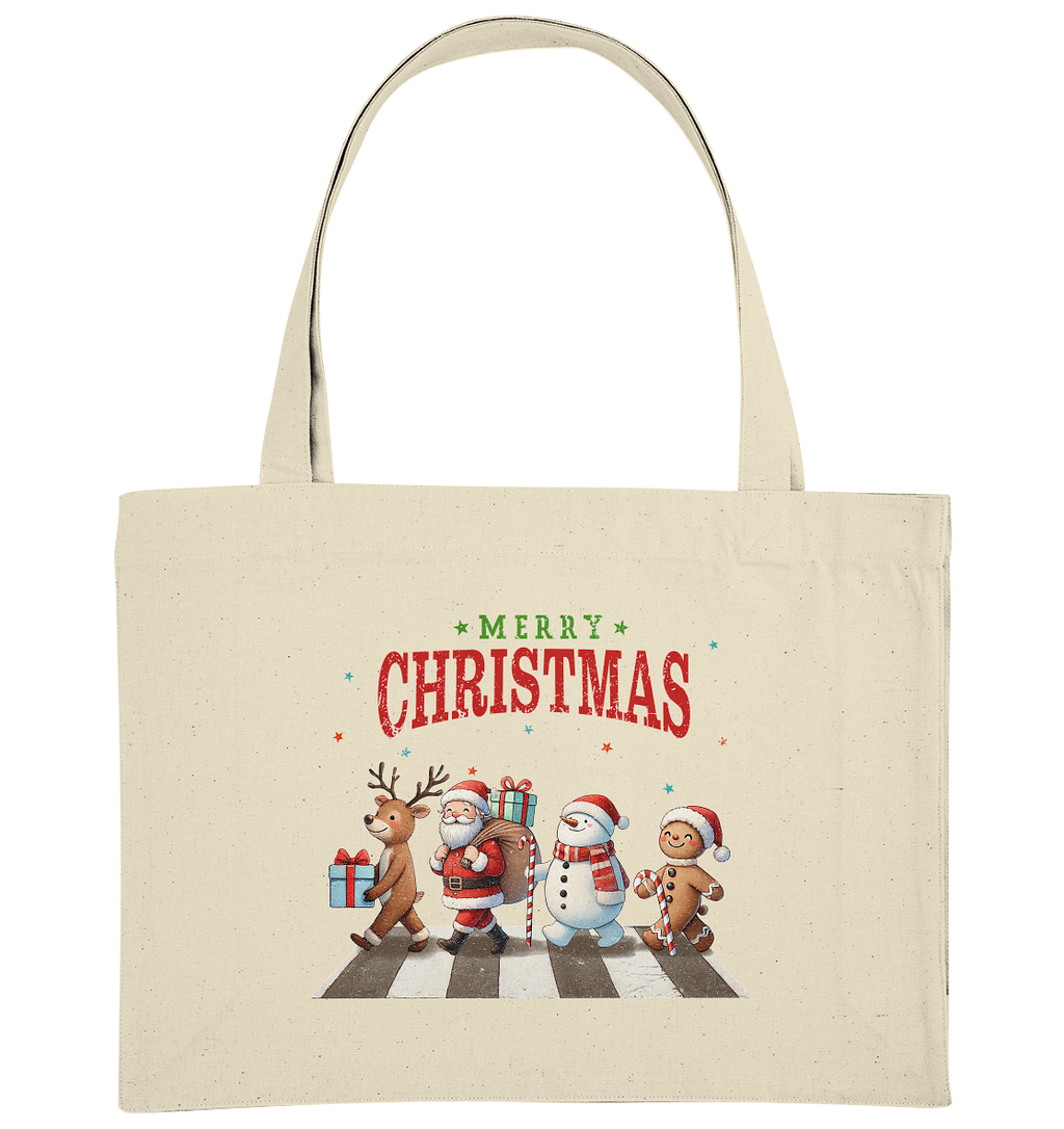Merry Christmas Zebrastreifen - Organic Shopping-Bag