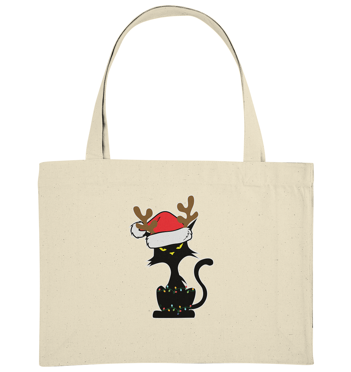 Grumpy Weihnachts Katze Cartoon - Organic Shopping-Bag