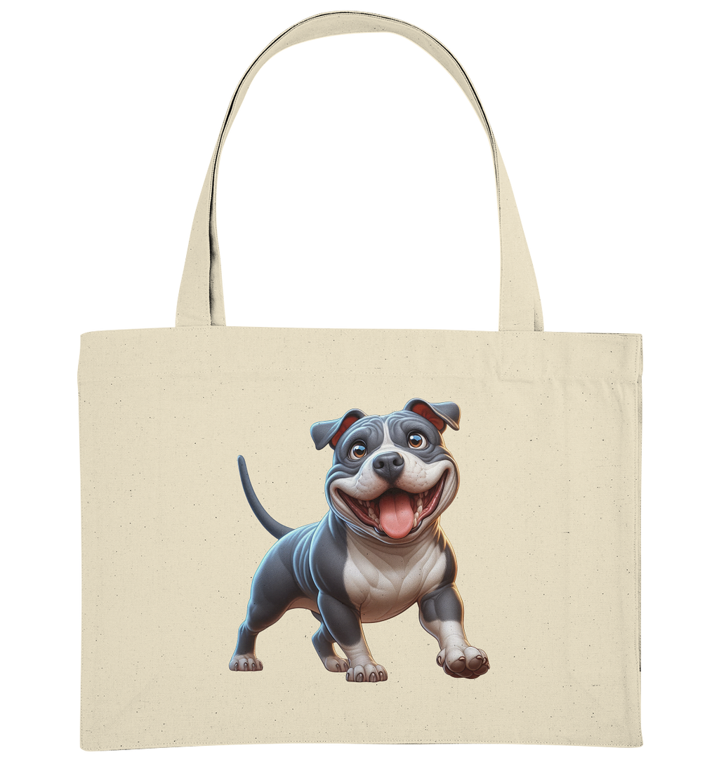 Pittbull Cartoon Hund personalisierbar - Organic Shopping-Bag