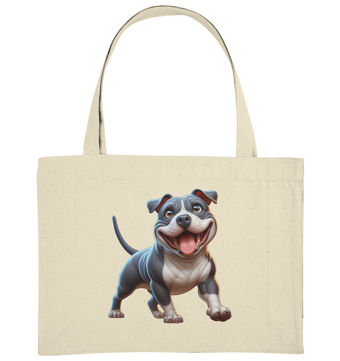 Pittbull Cartoon Hund personalisierbar - Organic Shopping-Bag