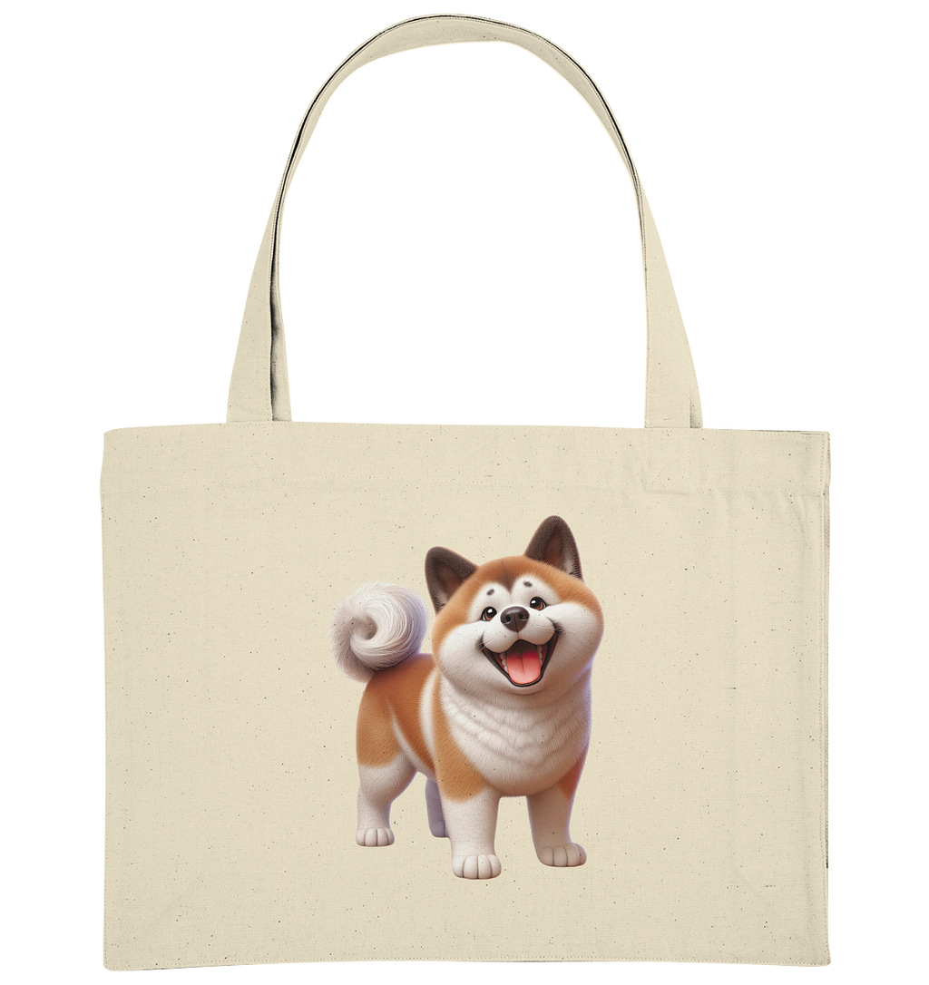Akita Cartoon Hund personalisierbar - Organic Shopping-Bag