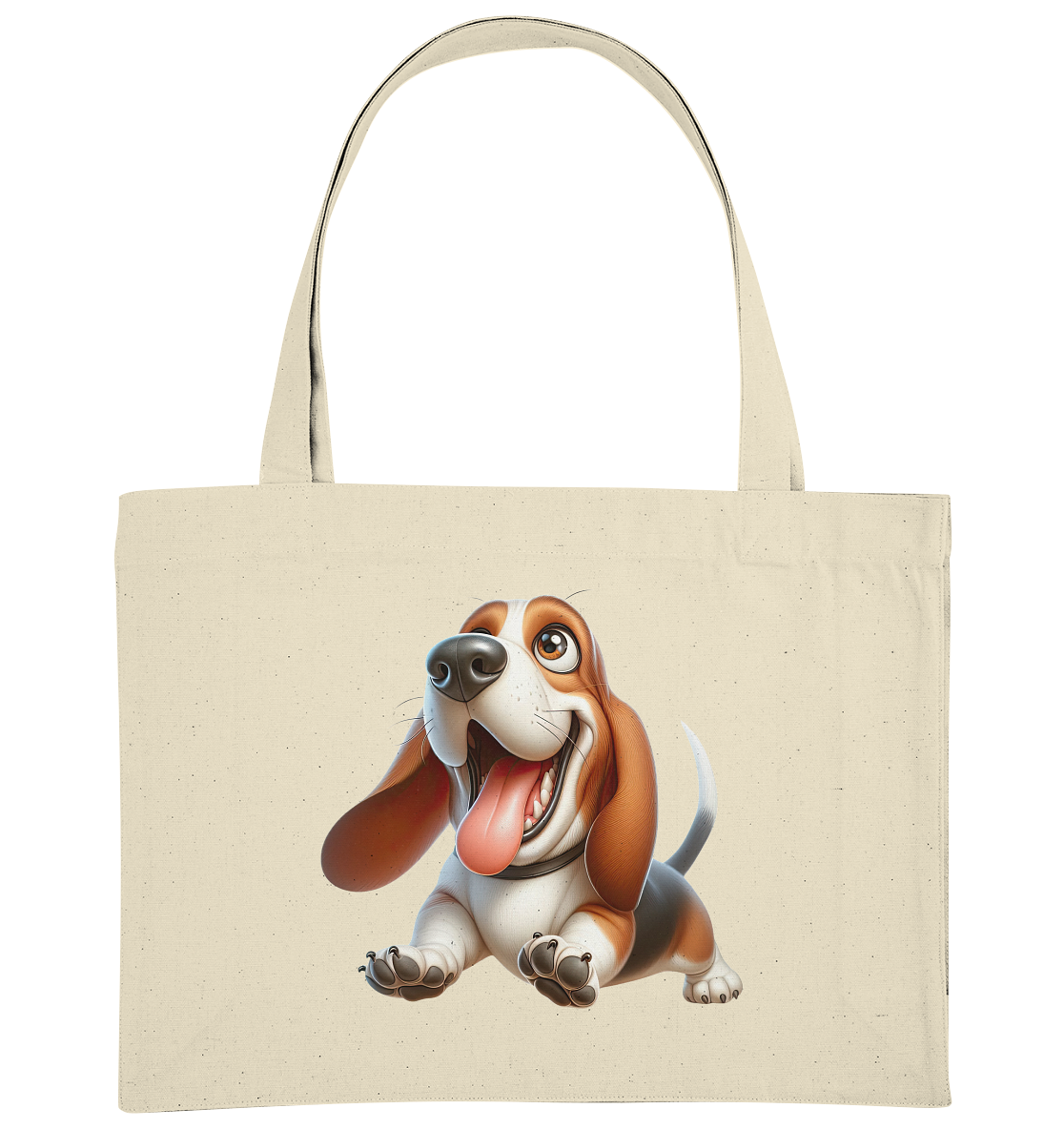 Basset Hound Cartoon personalisierbar - Organic Shopping-Bag