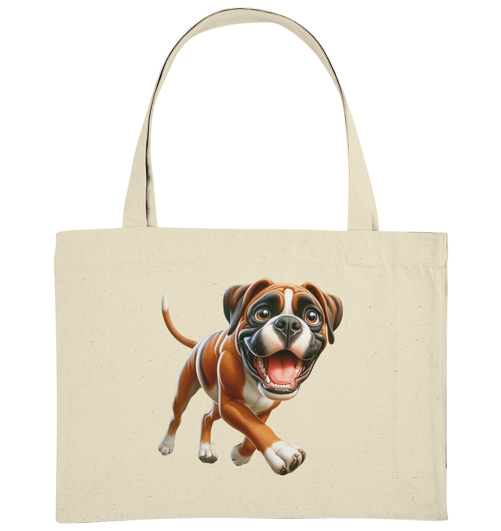 Boxer Cartoon Hund personalisierbar - Organic Shopping-Bag