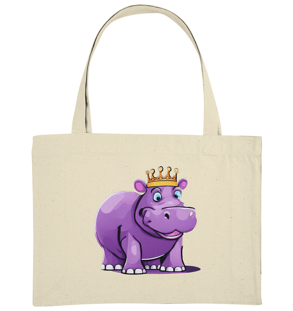 Hippo Queen Cute - personalisierbar - Organic Shopping-Bag