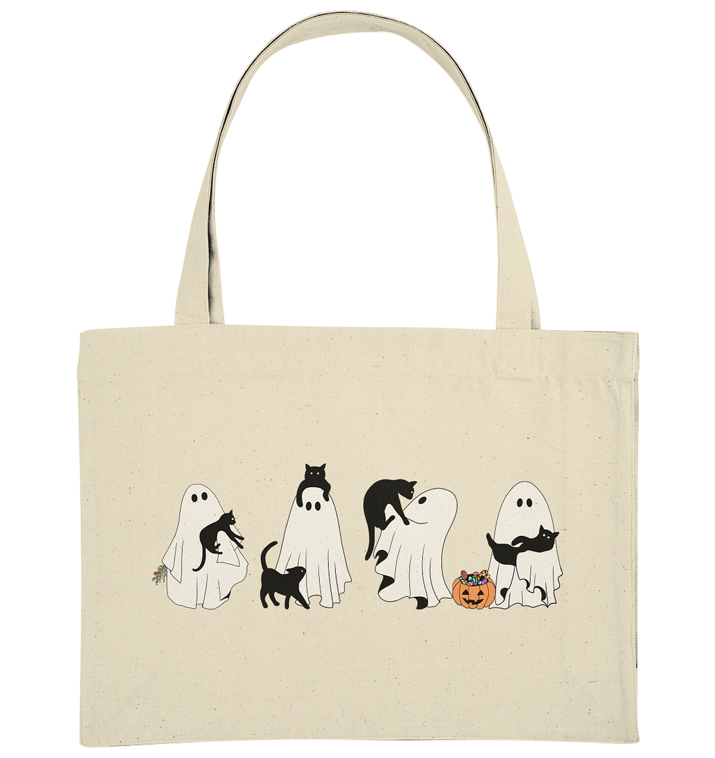 Halloween Geister mit Katzen - Organic Shopping-Bag