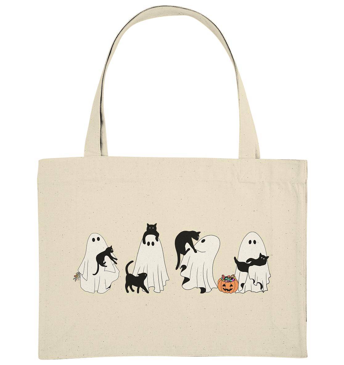Halloween Geister mit Katzen - Organic Shopping-Bag