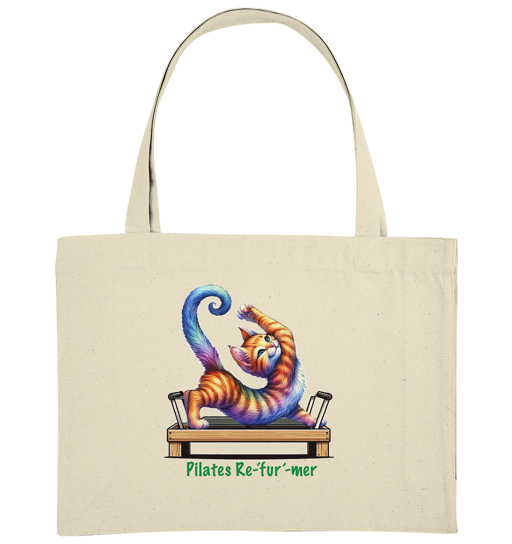Pilates Reformer Re-fur-mer Katze lustig - Organic Shopping-Bag