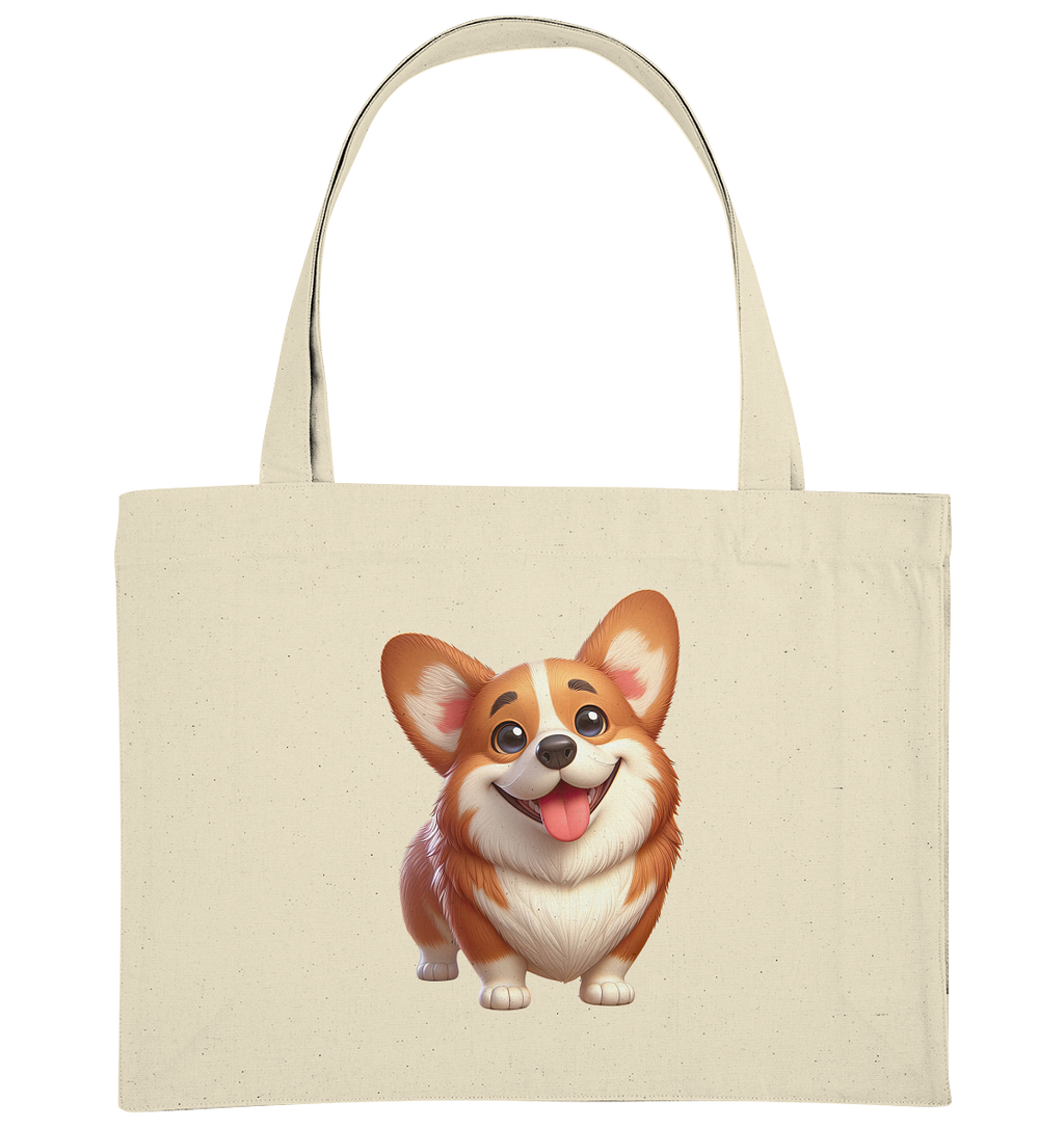 Corgi Hund Cartoon personalisierbar - Organic Shopping-Bag