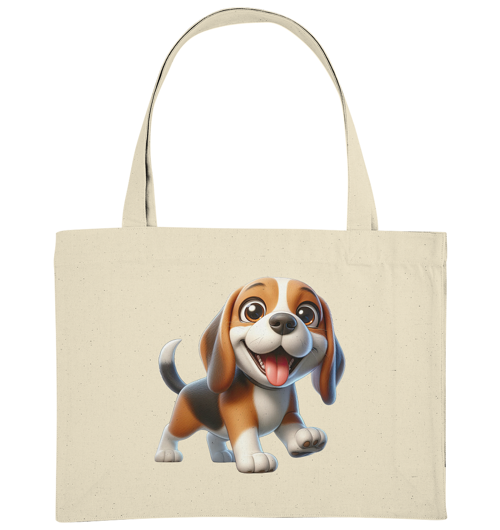 Beagle Cartoon Hund personalisierbar - Organic Shopping-Bag