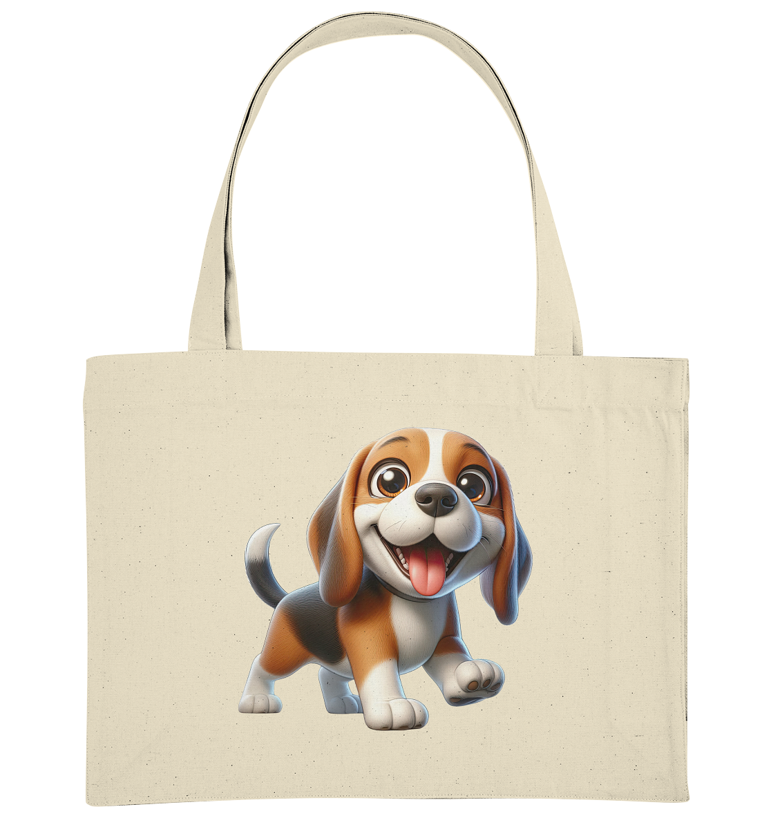 Beagle Cartoon Hund personalisierbar - Organic Shopping-Bag
