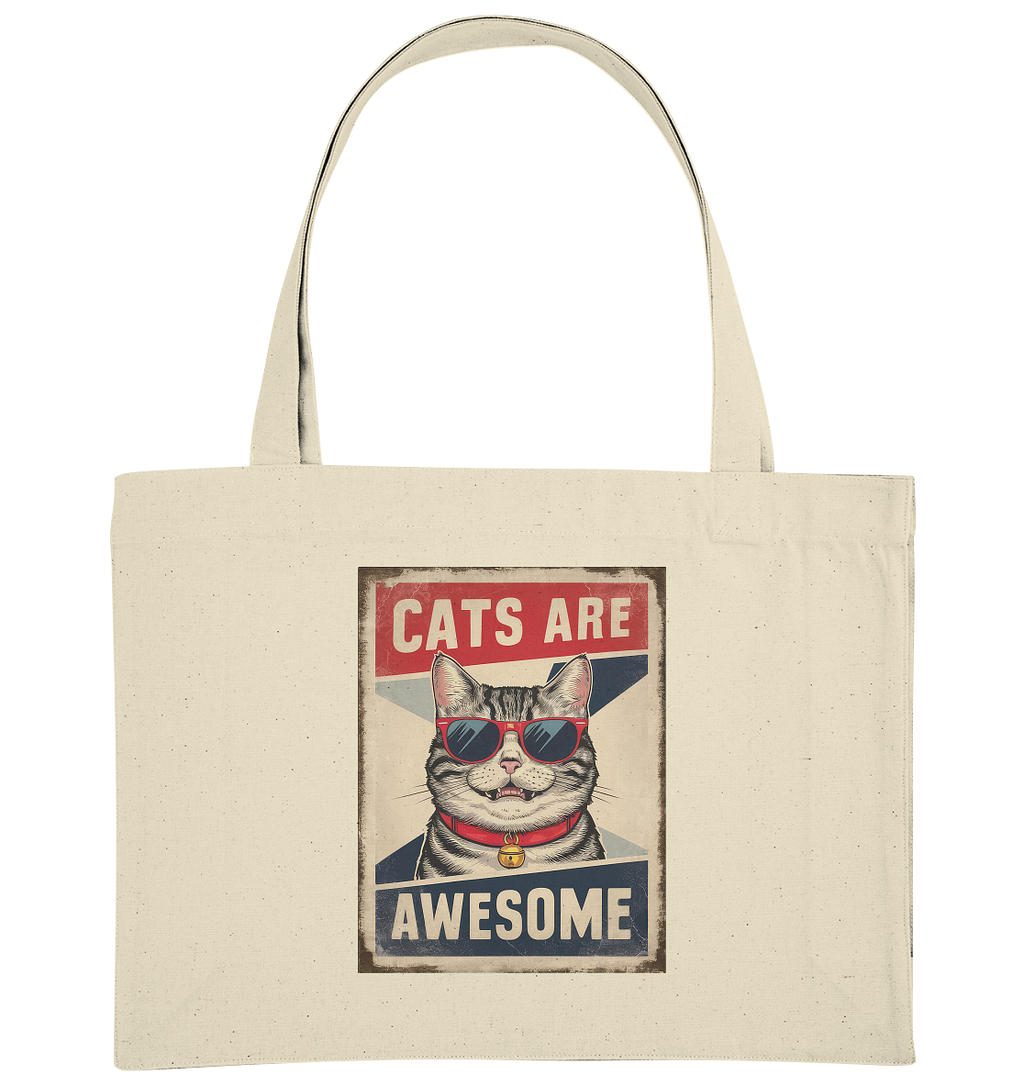 Cats are Awesome Katzen  - Organic Shopping-Bag