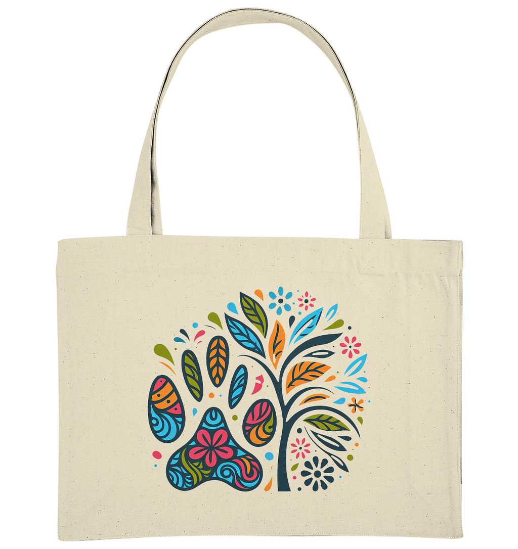 Pfote und Baum Farbenfrohes Design - Organic Shopping-Bag