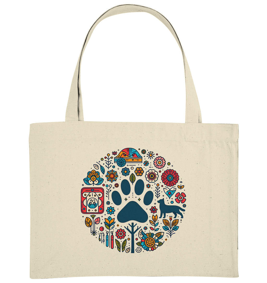 Farbige Modernes Design Pfote , Hund, Natur - Organic Shopping-Bag