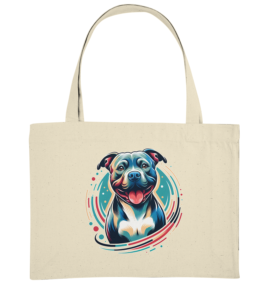 Happy Pittbull / Staffy PopArt - Organic Shopping-Bag