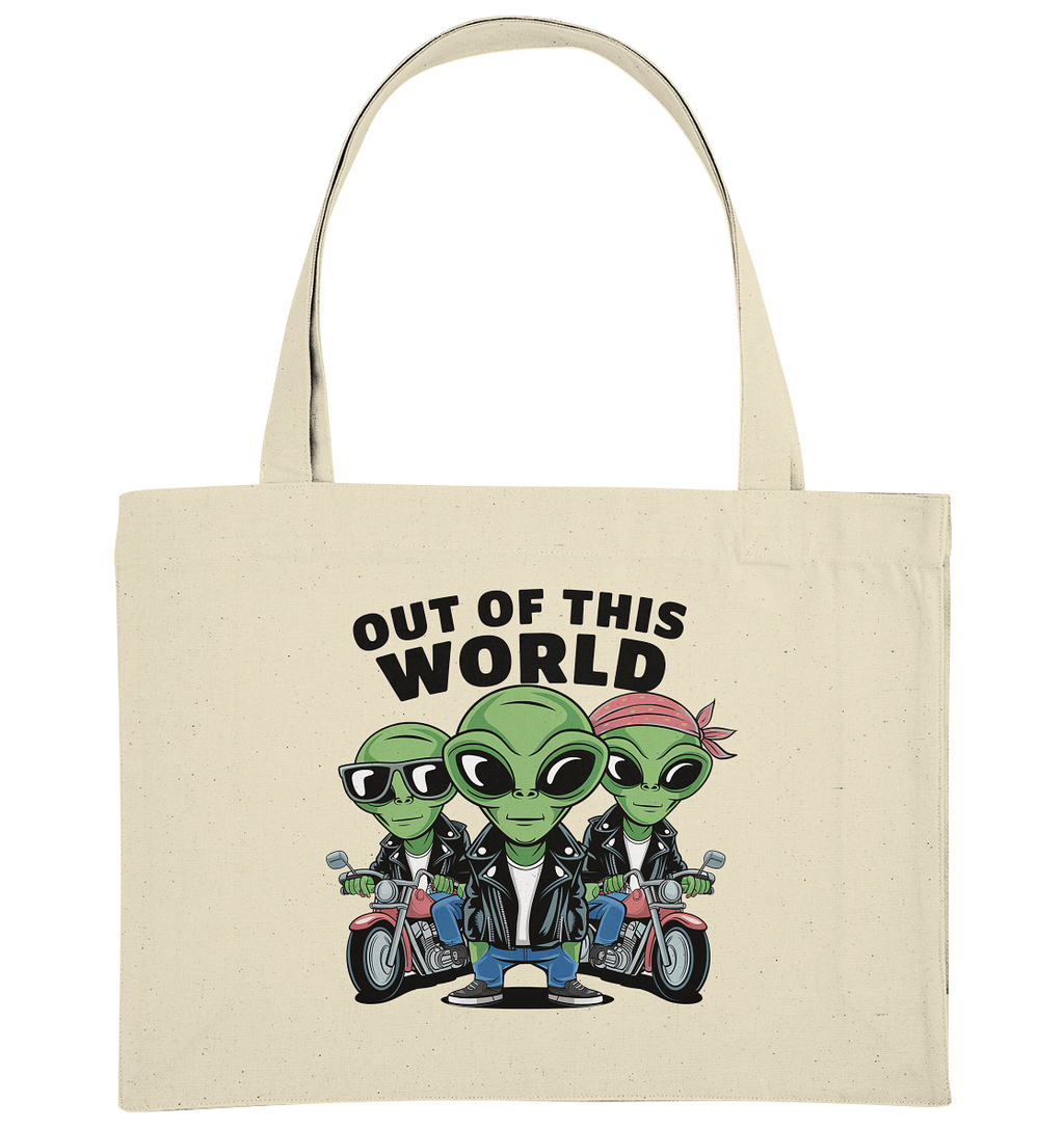 Out of this World Alien Biker - Organic Shopping-Bag