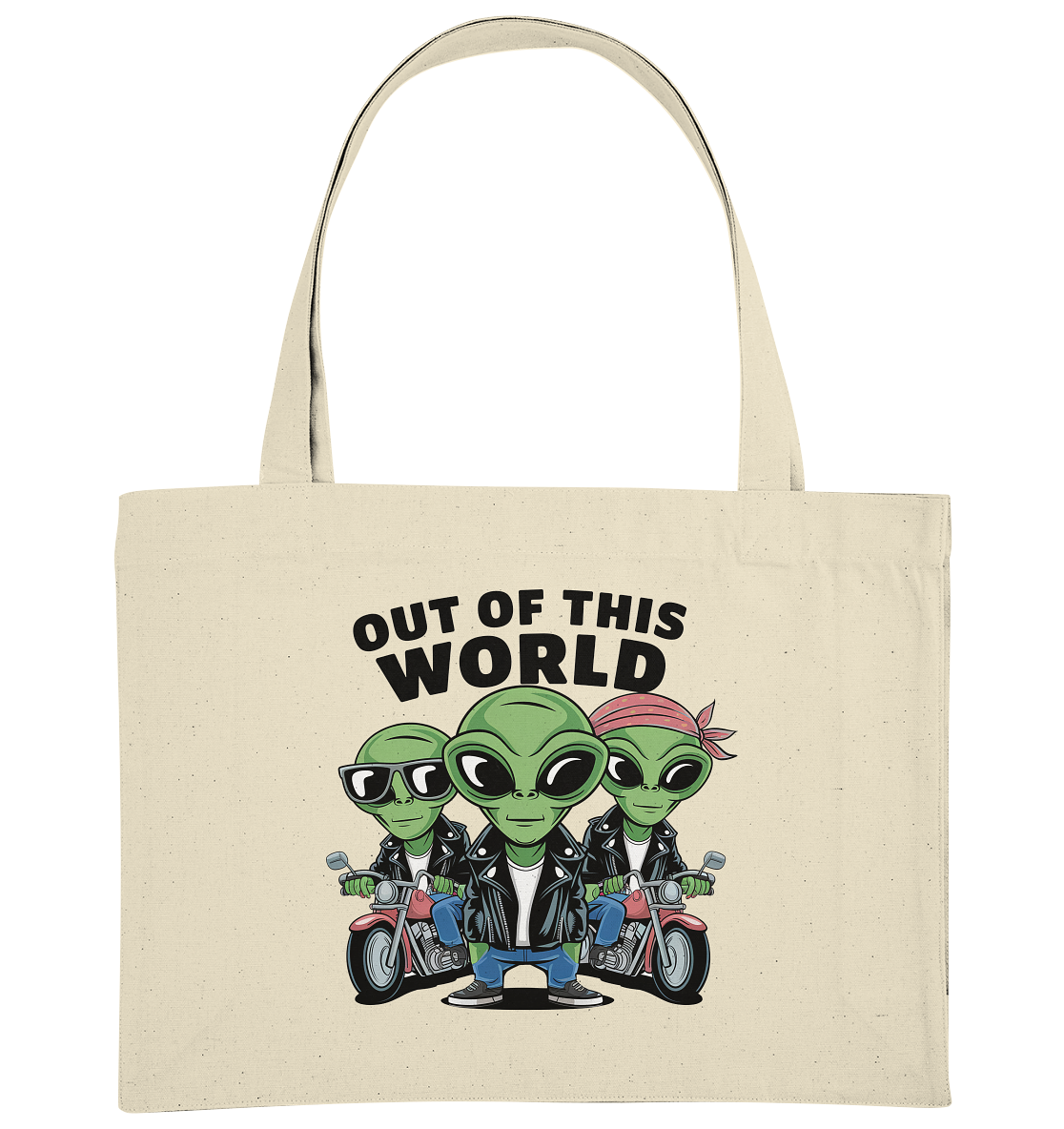 Out of this World Alien Biker - Organic Shopping-Bag