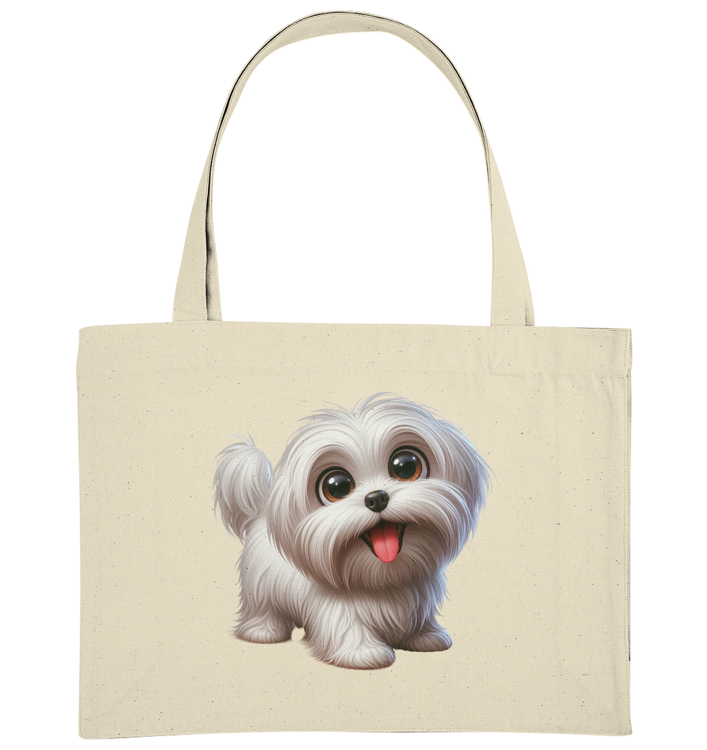 Malteser Hund Cartoon - personalisierbar - Organic Shopping-Bag