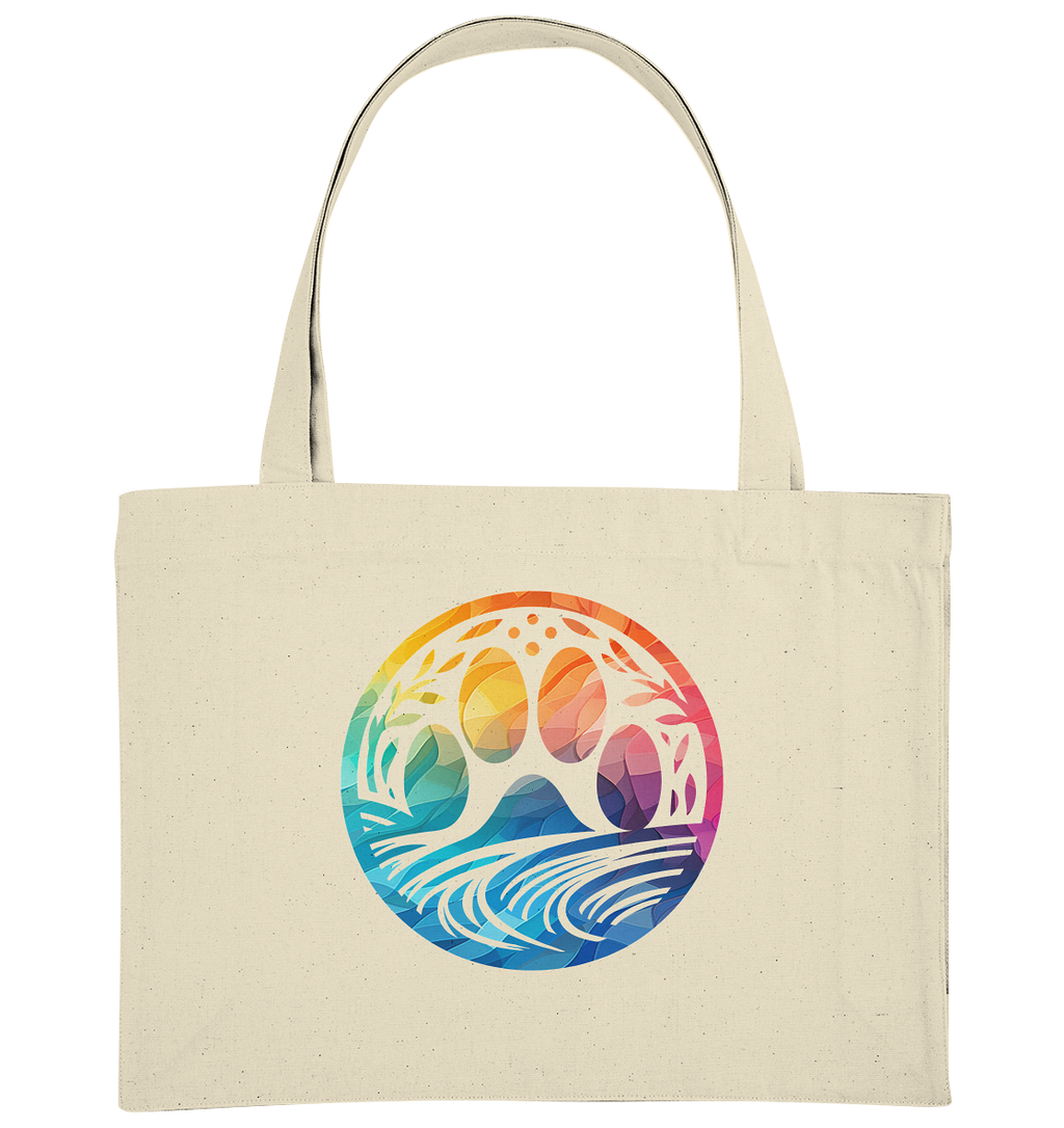 Modern Design Pfote mit regenbogenartigen Farbverlauf  - Organic Shopping-Bag