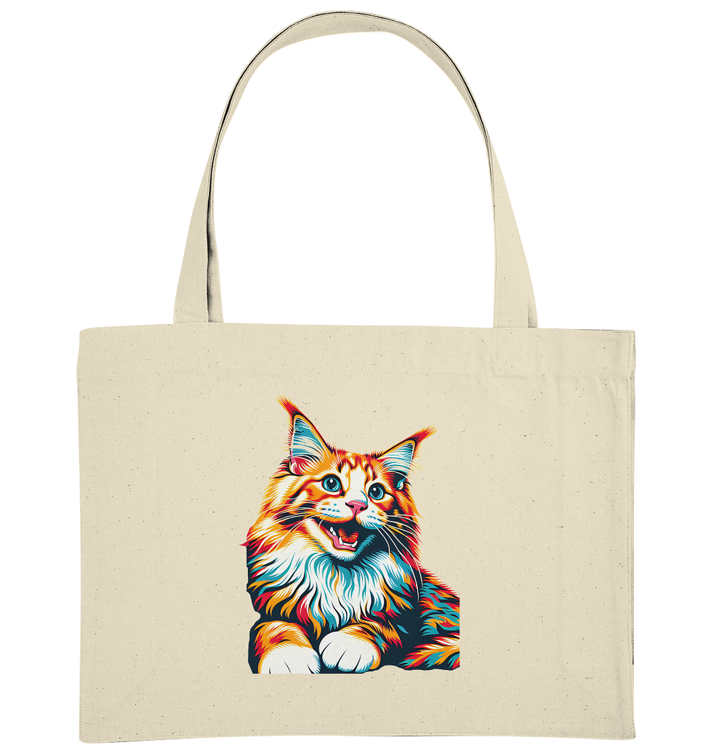 Maine Coon Katze Pop Art - personalisierbar - Organic Shopping-Bag
