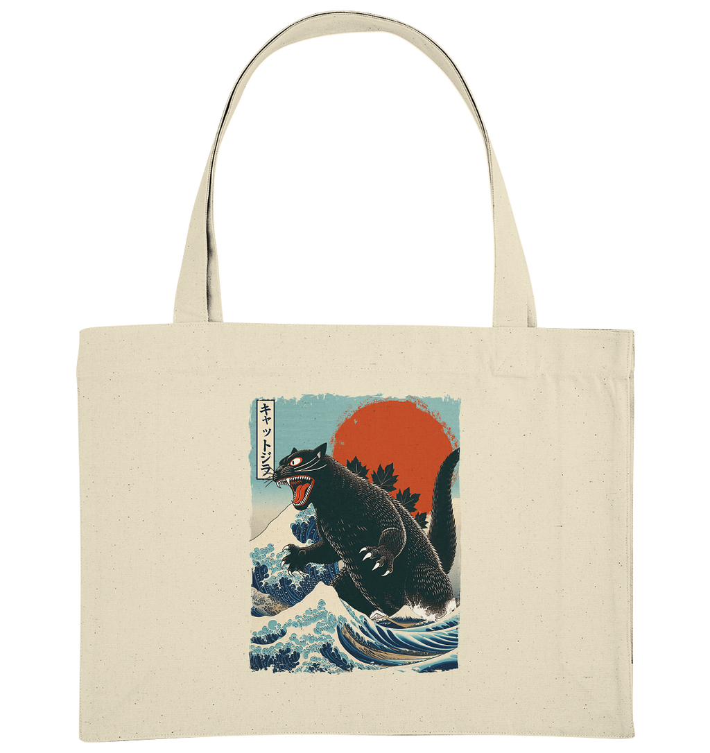 Cat - Zilla , Comic Style - Organic Shopping-Bag