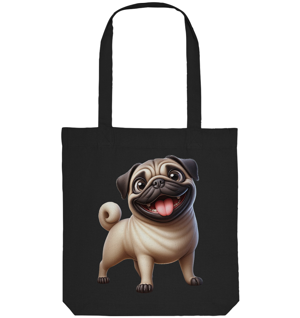 Mops Cartoon - personalisierbar - Organic Tote-Bag