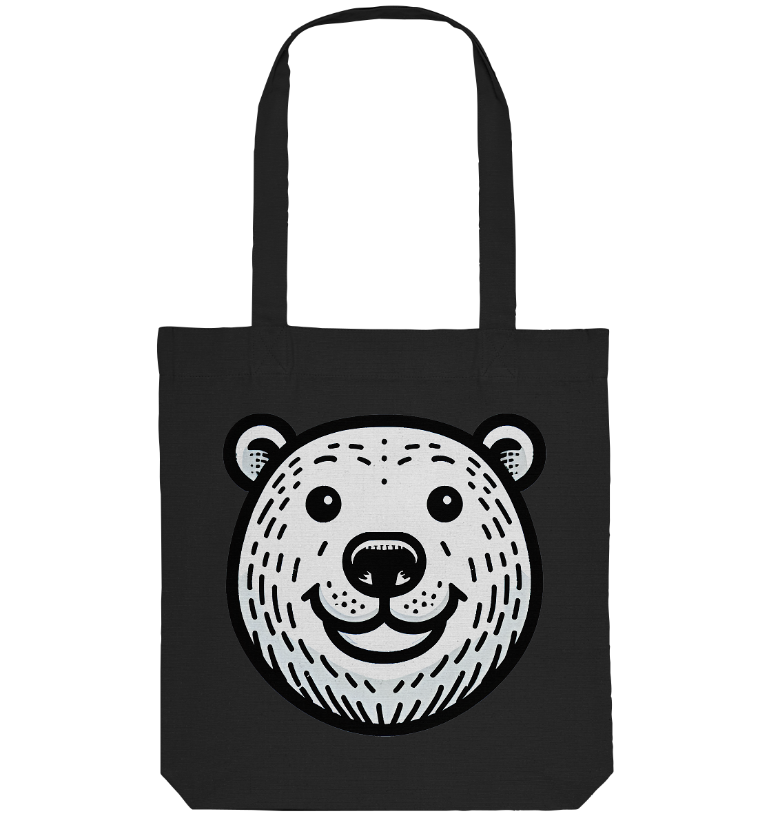 Lustiges Eisbär Gesicht   - personalisierbar  - Organic Tote-Bag