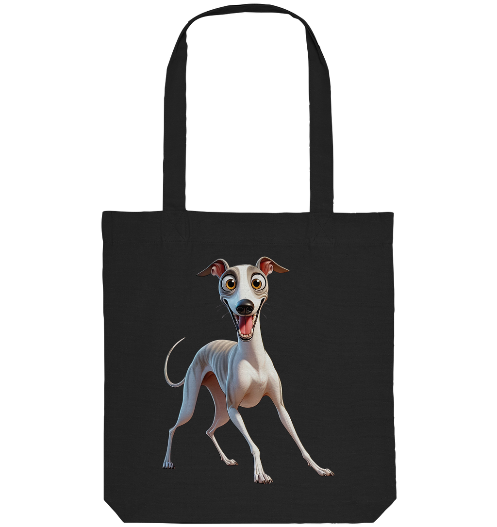 Whippet Cartoon personalisierbar - Organic Tote-Bag