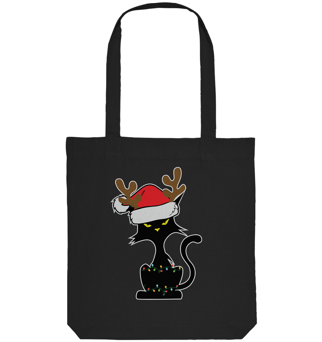 Grumpy Weihnachts Katze Cartoon - Organic Tote-Bag