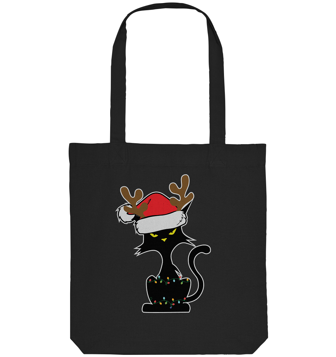 Grumpy Weihnachts Katze Cartoon - Organic Tote-Bag