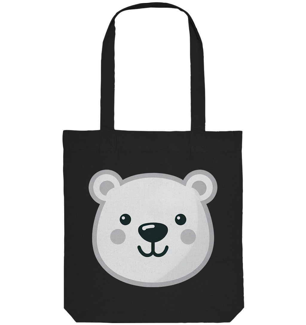 Fröhliche Eisbär Gesicht  - personalisierbar - Organic Tote-Bag