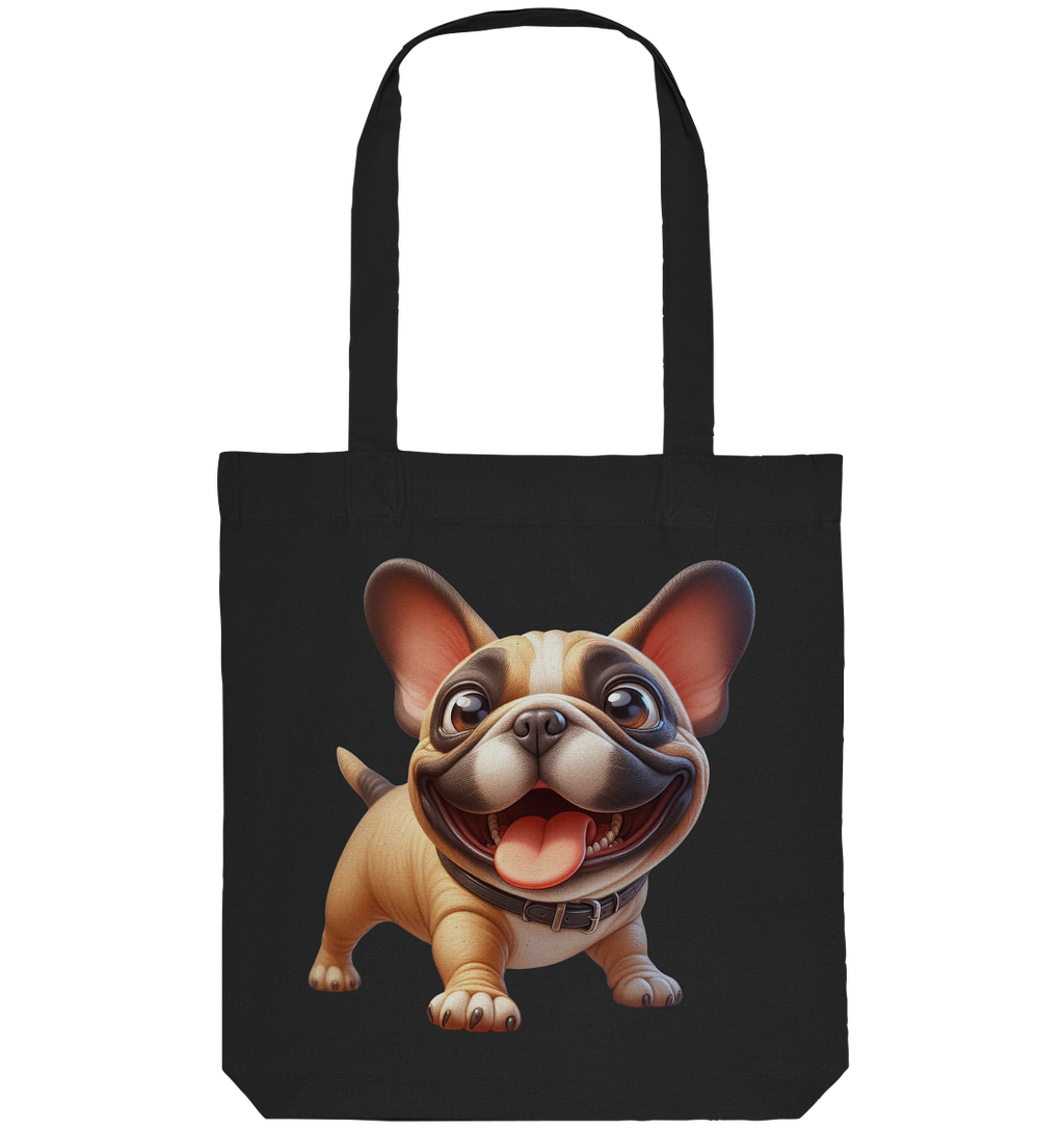 Französische Bulldogge Cartoon personalisierbar - Organic Tote-Bag